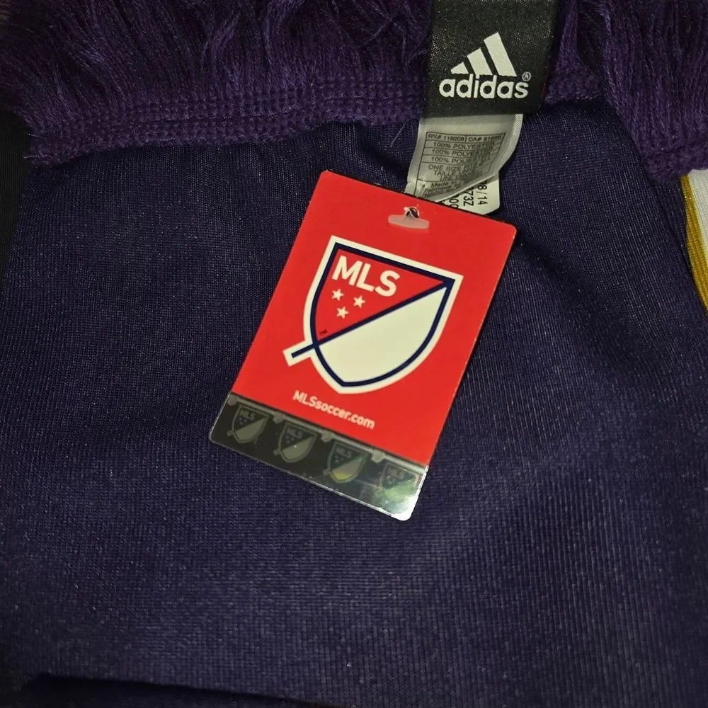 NWT Official MLS Orlando City Scarf Knit Purple Gold Lions Fan Gear Reversable
